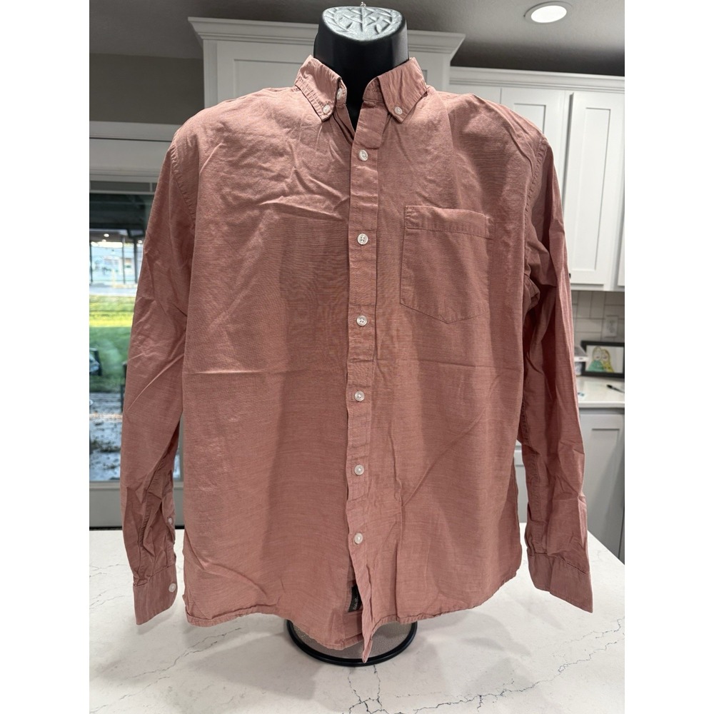 Eddie Baue Men's Long Sleeve 100% Cotton Button Down Classic Fit Shirt Size L
